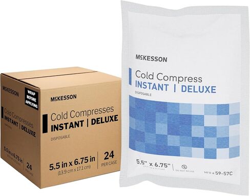 McKesson Cold Compress Deluxe, Instant Cold Pack, Disposable, 6 4/5 in x 9 in, 1 Count, 24 Packs, 24 Total in Saudi Arabia