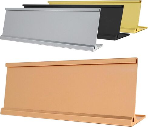 LHS | 2x8 Executive True Fit Black Aluminum Desk Name Plate Holder Ideal for Professional Desktop Nameplate in Saudi Arabia