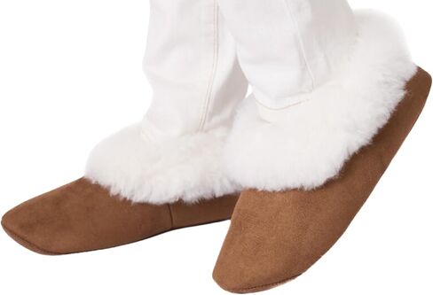 شبشب من جلد الغزال للأطفال من فرو الألبكة بنسبة 100% للجنسين - أحذية نوم ناعمة ودافئة ومريحة in Kuwait