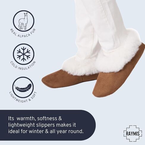 شبشب من جلد الغزال للأطفال من فرو الألبكة بنسبة 100% للجنسين - أحذية نوم ناعمة ودافئة ومريحة in Kuwait