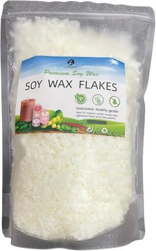 100% Natural Soy Wax Flakes for Candle Making,Farm-Sourced, No Additives, Eco-Friendly, Clean Burning, DIY Candle Supplies, Safe and Pure, 0.5 LBS in Saudi Arabia