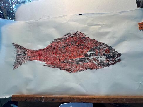Iko Print DIY Gyotaku Fish Printing Art Kit - Print Your own Catch! - Fishing Gifts for Men - (5 Sheets of Rice Paper, sumi Ink, Bowl, and Brushes) - Japanese Fish Art for Your Home in Saudi Arabia