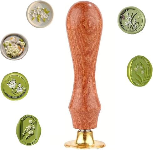 6 Pcs Wax Seal Stamp Set Floral Stamps Brass Head and Wooden Handle for Envelopes Invitation Wedding Greeting Cards Gift (6pcs Floral Head) in Saudi Arabia