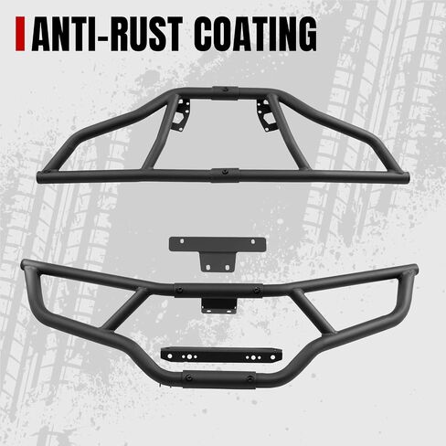 ATV Sportsman 570 Front & Rear Brush Guard Bumper Set, A & UTV PRO Heavy-Duty Steel Bumper Grille Guard Protector for 2014-2022 Polaris Sportsman Touring 570 450 H.O Accessories, 2PCS, Black in Saudi Arabia