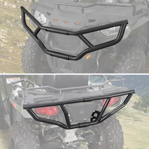 ATV Sportsman 570 Front & Rear Brush Guard Bumper Set, A & UTV PRO Heavy-Duty Steel Bumper Grille Guard Protector for 2014-2022 Polaris Sportsman Touring 570 450 H.O Accessories, 2PCS, Black in Saudi Arabia