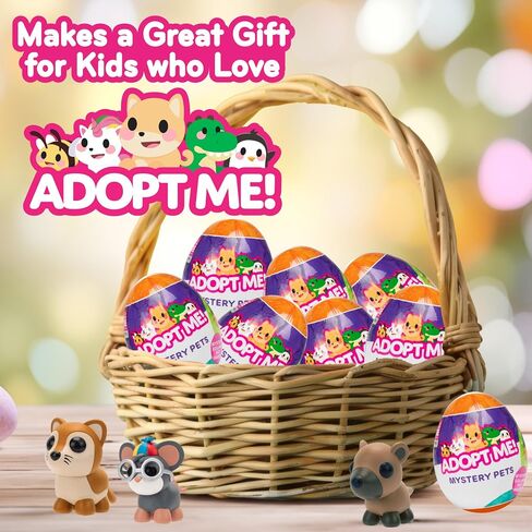 Adopt Me! Mystery Pets Blind Box Egg Assorted Single - Series 4 - Exclusive Virtual Item Game Code - Collectible Mini Animal Toy Figure, Styles May Vary - Gift for Kids, Girls & Boys - 6+ in Saudi Arabia