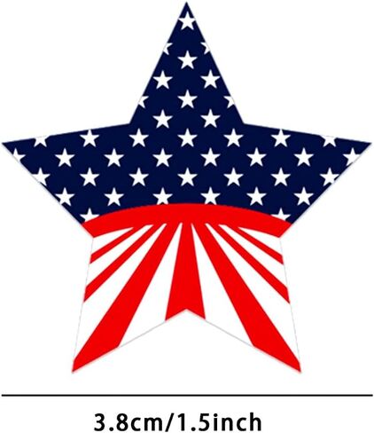 500 PCS 4th of July Stickers الوطنية 1.5 بوصة ملصقات العلم الأمريكية الولايات المتحدة الأمريكية الرابع من يوليو ملصق أبيض و Blue Star للاستقلال يوم التذكارات مكافأة Invelop in Kuwait