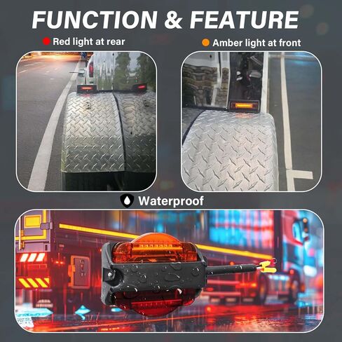 NEWSUN® 2 * 7 LED Fender Lights Kit، سلك مزدوج الجانب 4X5 "، LED عالي الطاقة، علامة إشارة الانعطاف، مصابيح علامة خلوص المقطورة، كهرماني وأحمر، RH&LH، لسيارة نقل مقطورة القوارب، مقاومة للماء in Kuwait