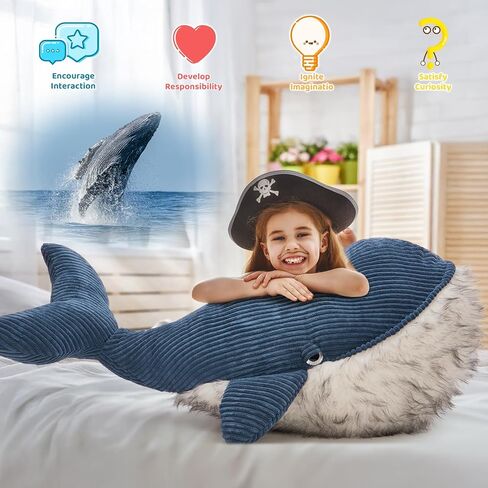 MorisMos Giant Sea Turtle Stuffed Animal Plush Pillow - 31.5" Big Stuffed Turtle Plush Pillow for Kid & Adult, Large Tortoise Toy Gift for Marine Lovers, Cuddly Ocean Creature Decor,CE/CPC Certified in Kuwait