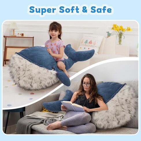 MorisMos Giant Sea Turtle Stuffed Animal Plush Pillow - 31.5" Big Stuffed Turtle Plush Pillow for Kid & Adult, Large Tortoise Toy Gift for Marine Lovers, Cuddly Ocean Creature Decor,CE/CPC Certified in Kuwait