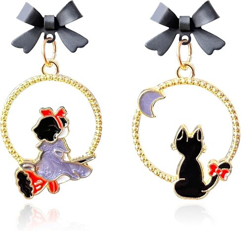 Asymmetric Sweet Cartoon Bow Drop Dangle Earrings Vintage Lovely Princess Earrings For Women Girls in Kuwait