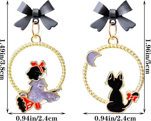 Asymmetric Sweet Cartoon Bow Drop Dangle Earrings Vintage Lovely Princess Earrings For Women Girls in Kuwait