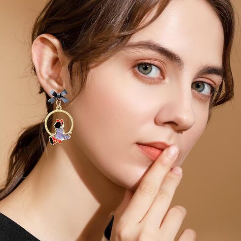 Asymmetric Sweet Cartoon Bow Drop Dangle Earrings Vintage Lovely Princess Earrings For Women Girls in Kuwait