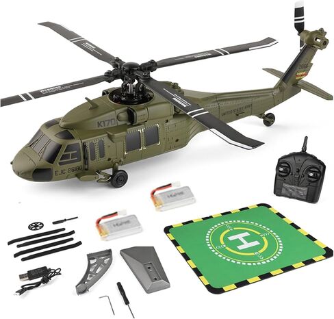 MINI WL K170 Black Hawkk Helicopter للبالغين ، WL K170 Black Hawkk UH-60L 170 2.4G 4ch Flybarless RC Helicopter ، Hobby RC Toy Model (RTF) in Kuwait