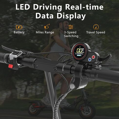 دراجة نارية كهربائية للبالغين ، محرك 800 واط يصل إلى 28 ميل في الساعة و 25 ميلًا ، شاشة Scooter Electric للبالغين 10 بوصة in Saudi Arabia
