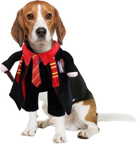 DELIFUR Dog Halloween Wizard Costume - Pet Adorable Fantacy Clothes Cat Cosplay Holiday Apparel Dress Up for Small Medium Dog Funny Outfit Adjustable (Wizard, Small) in Saudi Arabia
