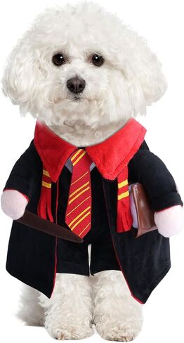 DELIFUR Dog Halloween Wizard Costume - Pet Adorable Fantacy Clothes Cat Cosplay Holiday Apparel Dress Up for Small Medium Dog Funny Outfit Adjustable (Wizard, Small) in Saudi Arabia