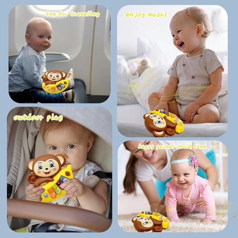 Baby Musical Toys Piano for 2 Year Old Girls Boys Light Up Music Learning Toys for Toddlers 3 Easter Gifts Infant 18 Month (Monkey) in Kuwait