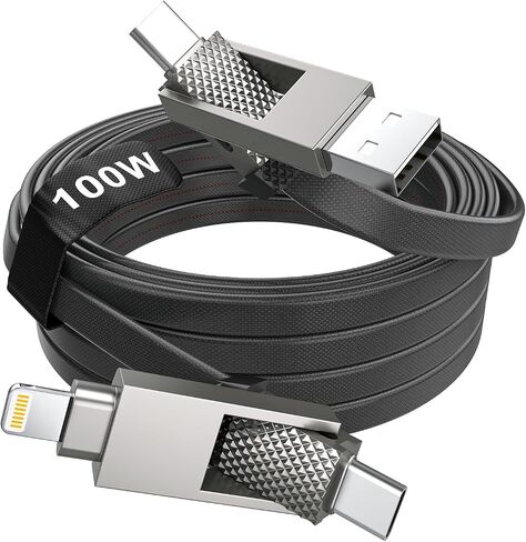 6M/16 FT Extra Long iPhone Charger Cord, Braided iPhone Charger Fast Charging USB to Lightning Cable for iPhone 14/13/12/11, iPad - Black in Saudi Arabia