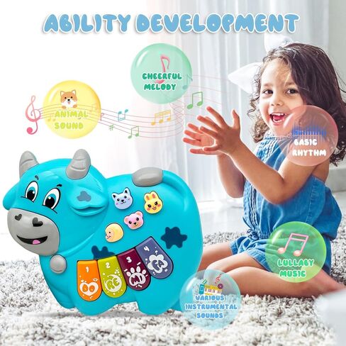 Baby Musical Toys Piano for 2 Year Old Girls Boys Light Up Music Learning Toys for Toddlers 3 Easter Gifts Infant 18 Month (Monkey) in Saudi Arabia