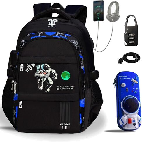 Anime Backpack Luminous Backpack.Cool Backpacks15.6 in Large capacity Laptopeight Backpack.with.Security Lock.Travel backpack.USB Port.Travel Backpack.Anti Theft Backpack.Cool Backpack in Saudi Arabia