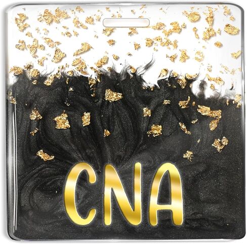 بطاقة Buddy Buddy Parge Gold Foil Pearlescent أفقي الشارة العلامات (الممرضة السوداء) in Kuwait