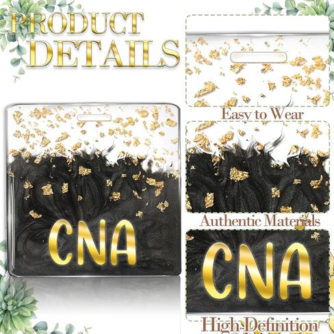 بطاقة Buddy Buddy Parge Gold Foil Pearlescent أفقي الشارة العلامات (الممرضة السوداء) in Kuwait