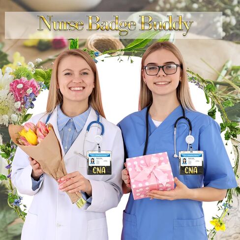 بطاقة Buddy Buddy Parge Gold Foil Pearlescent أفقي الشارة العلامات (الممرضة السوداء) in Kuwait