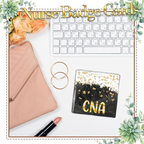 بطاقة Buddy Buddy Parge Gold Foil Pearlescent أفقي الشارة العلامات (الممرضة السوداء) in Kuwait