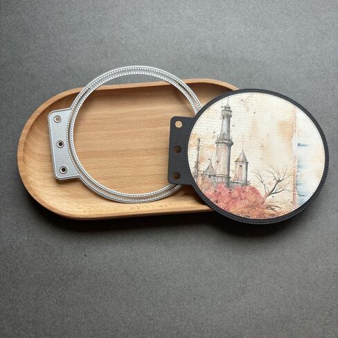 Ammsochy Cutting Dies Metal Stencils Scrapbooking Tools DIY Craft Carbon Steel Embossing Template for Paper Card Making Album Arts Crafts Supplies (Round Tag-7.5x7.8cm) in Kuwait