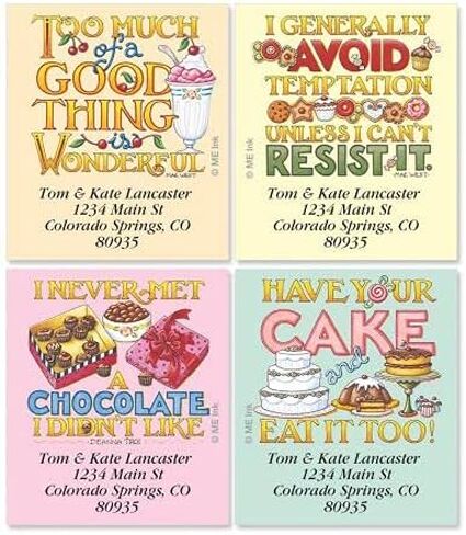Mary Engelbreit للغاية Mary Diecut العناوين الشخصية ، 6 تصاميم-مجموعة من 144 ، ملصقات ذاتية ، ملصقات ذات صفقة مسطحة كبيرة ، بواسطة صور ملونة in Kuwait
