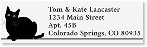 Colorful Images Black Cat Return Address Mailing Labels, Personalize with Name & Addresses, Set of 144 Self Adhesive, Easy Peel Flat Label Sheets, 1½" x 1¾", 12 Designs in Kuwait