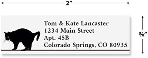 Colorful Images Black Cat Return Address Mailing Labels, Personalize with Name & Addresses, Set of 144 Self Adhesive, Easy Peel Flat Label Sheets, 1½" x 1¾", 12 Designs in Kuwait