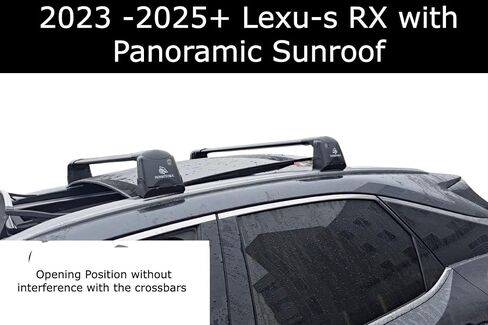 ROKIOTOEX Roof Rack Crossbars Fit for 2023 2024 2025 Lexu-s RX Moonroof (NOT Compatible with Panoramic Roof) Flush Side Rails, Cross Bars for Rooftop Cargo Box, Ski Board, Bike Carrier Silver in Saudi Arabia