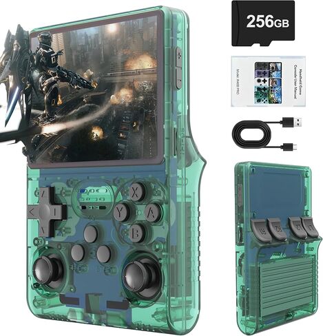 R40S Pro Retro Gaming Console ، 30000+ HD Games Game Game Console ، 3800MAH Console Mini Retro Console مع بطاقة TF 256GB ، Arcade Protable Arcade (White) in Kuwait