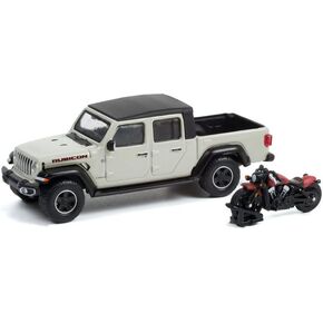 Greenlight 1/64 2020 Jeep Gladiator Rubicon Pickup Truck & 2020 Indian Scout Bobber Icon Series Motorcycle, Hobby Shop Series 12 97120-F