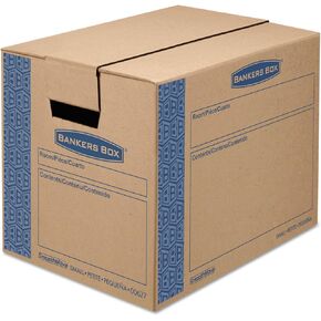Bankers Box 0062701 SmoothMove Prime Small Moving Boxes, 16l x 12w x 12h, Kraft/Blue, 10/Carton