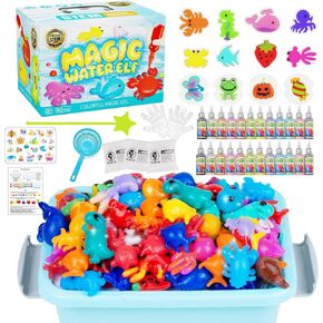 Magic Water Toy Elf Kit, Aqua Fairy Water Gel Kit 12 Magic Gels & 12 Molds Make Your Own Water Pets, Toys for 4 5 6 7 Year Old Xmas Birthday Gifts Party Favors, DIY STEM Craft Kit Kids Toys Age 3+