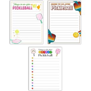 3pcs Pickleball Notepads, 150 Pages – Funny Things to Do After Pickleball Memo Pads, Easy to Tear, Cute Office Supplies, Pickleball Gifts for Women, Novelty Notepads for Fans & Players