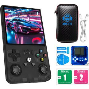 Portable Retro Handheld Game Console with Handheld Modes, 18,000 Preloaded Multi-Platform Titles, 4" IPS Screen, Responsive Controls &6hr Battery, Gift (Black 64GB MAX)