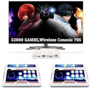 RegiisJoy 32000 in 1 Wireless Pandora Box Arcade Game Console 78S Bluetooth for PC Projector 4K TV, 2-4 Players, 1280X720, 3D Games, Search/Hide/Save/Load/Pause Games