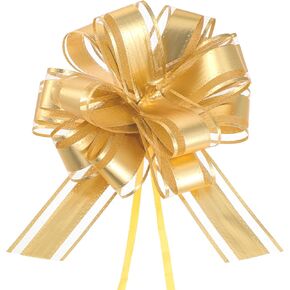 10pcs القوس هدية التغليف الشريط ، 8 بوصات أقواس سحب كبيرة ، أقواس الذهب غير اللامعة ، أقواس الشريط لحضور حفل زفاف عيد ميلاد سلال هدايا عيد الحب زهرة الزهرة الديكور (الذهب)