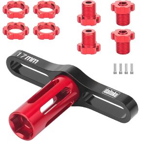 daitoku 17mm Hex Hubs and Nuts & Wheel Wrench Upgrades Parts for E-Revo/Revo 3.3 / E-Maxx/Summit/T Maxx/Slayer Pro 4X4 RC Car