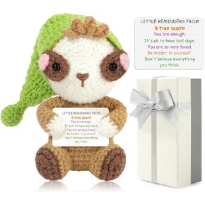 JoycuFF Birthday Gifts for Her Women, Handmade Emotional Support Positive Sloth, Inspirational Stress Relief Gifts for Teacher Daughter Best Friend