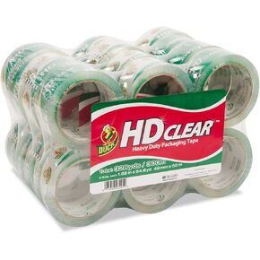 Duck Heavy-Duty Carton Packaging Tape, 3" Core, 1.88" X 55 Yds, Clear, 24/Pack