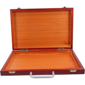 Abaodam Portable Wooden Art Supply Organizer Multi-Functional Drawing Storage Case for Paints Brushes Lightweight European Style Sketching Tool Box Generous Capacity and Construction