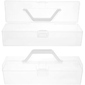 DOITOOL 2Pcs Thickened Art Tool Organizer for Paint Brushes Pens Small Supplies Transparent Design for Efficient Organization and Easy Identification