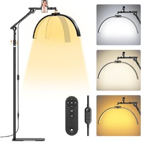 LIONVISON Half Moon Lash Lighting: LED Lash Lamp for Eyelash - 2nd Adjustable Brightness Warm to Cool Esthetician Light for Lash Artist Tattoo Salon