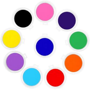 10 Pack 7.1" Large Ink Pad for Rubber Stamp Partner DIY Color, Large Round Ink Pads for Crafts, Rainbow Finger Stamps Pad for Rubber Stamp Crafting Paper Wood Fabric Scrapbook