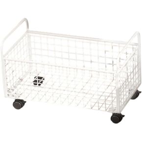 Milageto Rolling Book Cart Utility Cart Under Desk Movable Book Bin Storage Bin for Daily Items Magazines Schoolbag Office Study Room, M